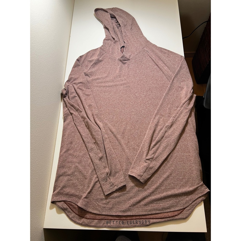 Lulumelon Mens Hoodie XL Heathered Mauve Plum Pullover Better Everyday Sweater